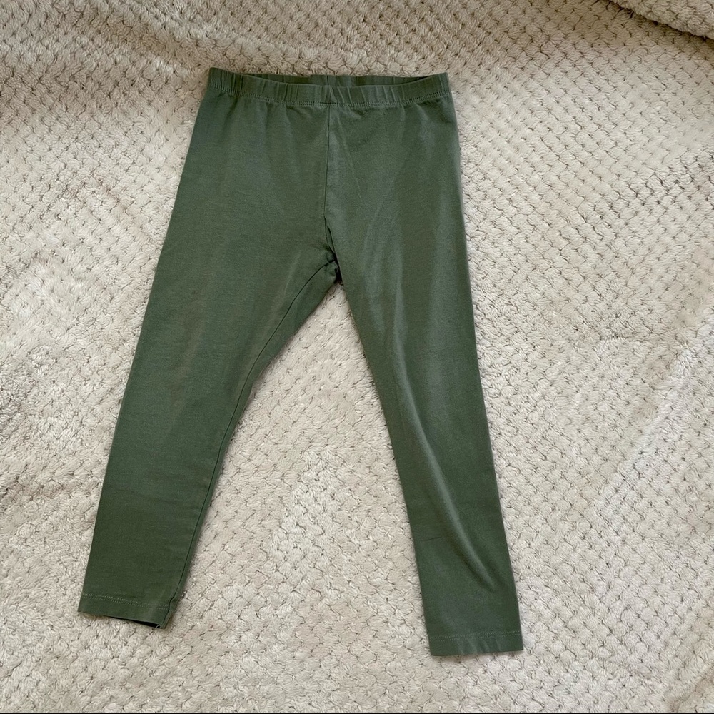 Toddler girls 4T colored organics cotton leggings GREEN